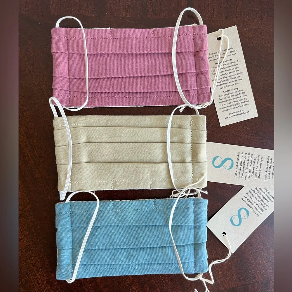 Set of 3 kids organic cotton reversible masks. NWT